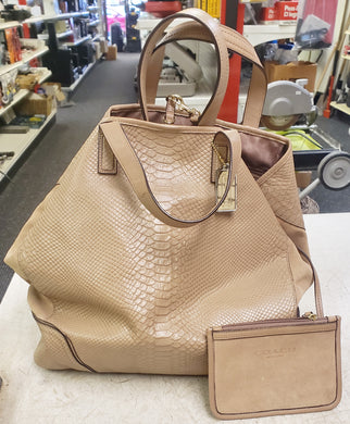 Coach Purse with Matching Wallet - Light Brown