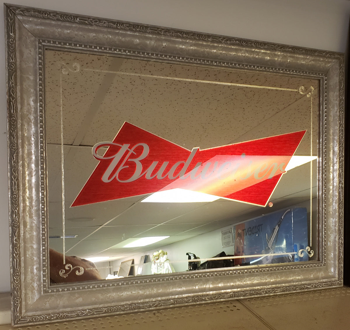 Budweiser ミラー Vintage 1995 Budweiser Deer And Pheasant Mirror 33 1/2 “ X