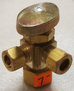 1/2" FIP Inlet x 3/8" O.D. Compression x 3/8" O.D. Compression Dual Outlet Multi-Turn Valve