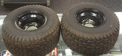 Carlisle Turf-Saver 18x8.50-8 Lawn & Garden Tire Pair with Wheels (1 has hole in sidewall)