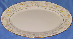 Contemporary Fine China by Noritake Delevan 2580 14" x 10" Oval Serving Platter