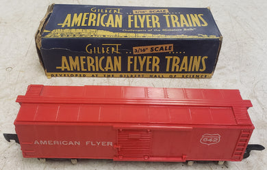 Vintage 1940 Gilbert American Flyer S Gauge 642 Train Box Car with Box - Red