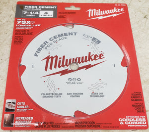 Milwaukee 48-40-7000 7-1/4". x 4-Tooth Polycrystalline Diamond (PCD) Tipped Fiber Cement Cutting Saw Blade