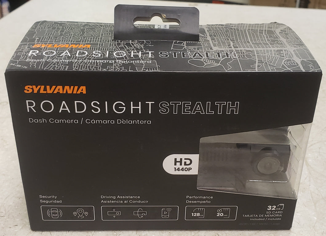 Sylvania RDSGHT_STLTH.BX Stealth Dash Camera - 140 Degree View, HD 1440p, 32GB SD Memory Card Included