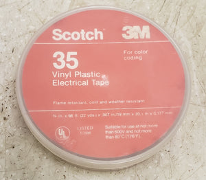 3M Scotch 35 3/4" x 66' Vinyl Plastic Electrical Tape - Red