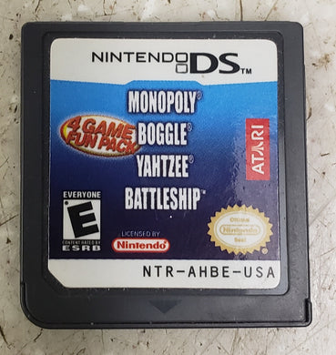 4 Game Fun Pack Monopoly / Boggle / Yahtzee / Battleship Nintendo DS Game