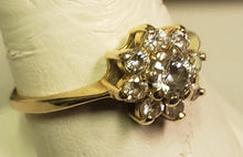 Load image into Gallery viewer, 2.25 dwt 14k gold ring with diamonds on floral pattern- size 9.75