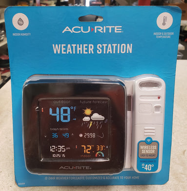 AcuRite 00506W Digital Weather Forecaster with Indoor/Outdoor Temperature and Indoor Humidity - White/Black
