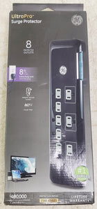 GE 37870-3 UltraPro 8-Outlet Power Strip Surge Protector with 8' Power Cord