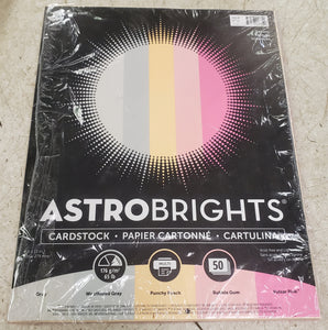 Astrobrights 91735 8.5" x 11" 50-Sheet Cardstock Dreamy 5-Color