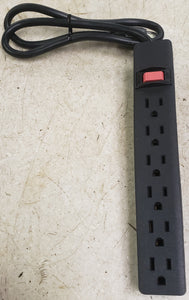 Hyper Tough 10630 6-Outlet Power Strip with 2.5' Cord - Black