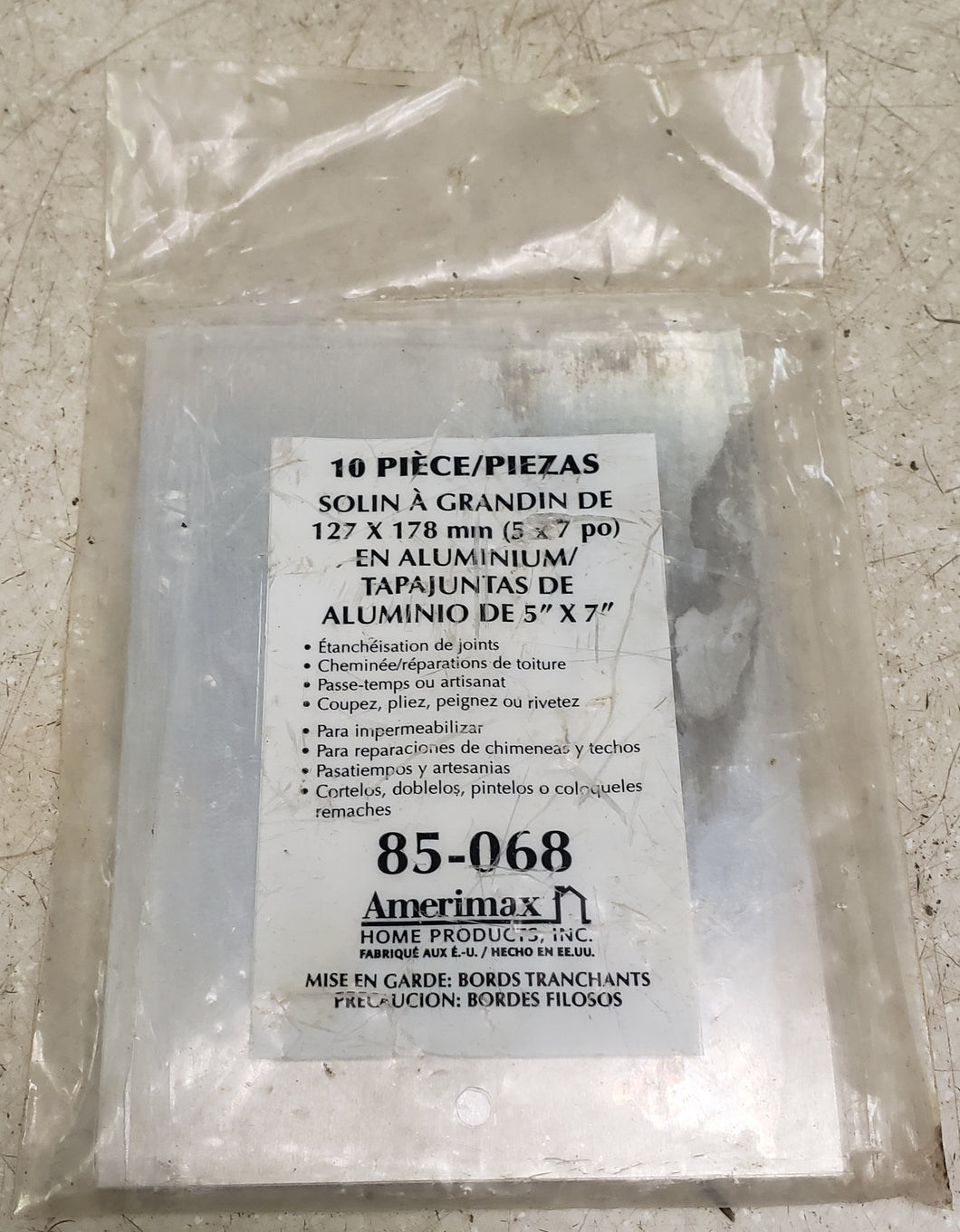 Amerimax 85-068 Step Flashing, 7 in L, 5 in W, 0.011 in Gauge, Aluminum 10-Pack