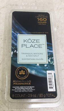 Koze Place Tranquil Waters & Sea Salt Scented Wax Rolunds 8 Count
