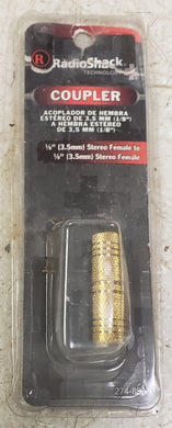 RadioShack 274-0886 3.5mm Stereo Female to 3.5mm Stereo Female Gold-Plated Coupler