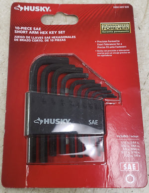 Husky 1000009928 10-Piece SAE Short Arm Hex Key Set