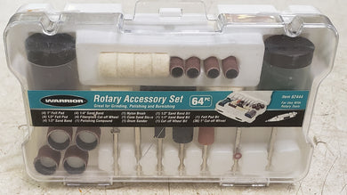 WARRIOR 62444 Rotary Tool Accessory Set, 64 Piece