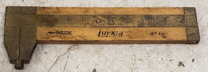 Vintage Lufkin 014 Brass/Wood 3-1/2" Slide Rule Caliper
