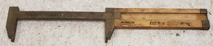 Vintage Lufkin 014 Brass/Wood 3-1/2" Slide Rule Caliper