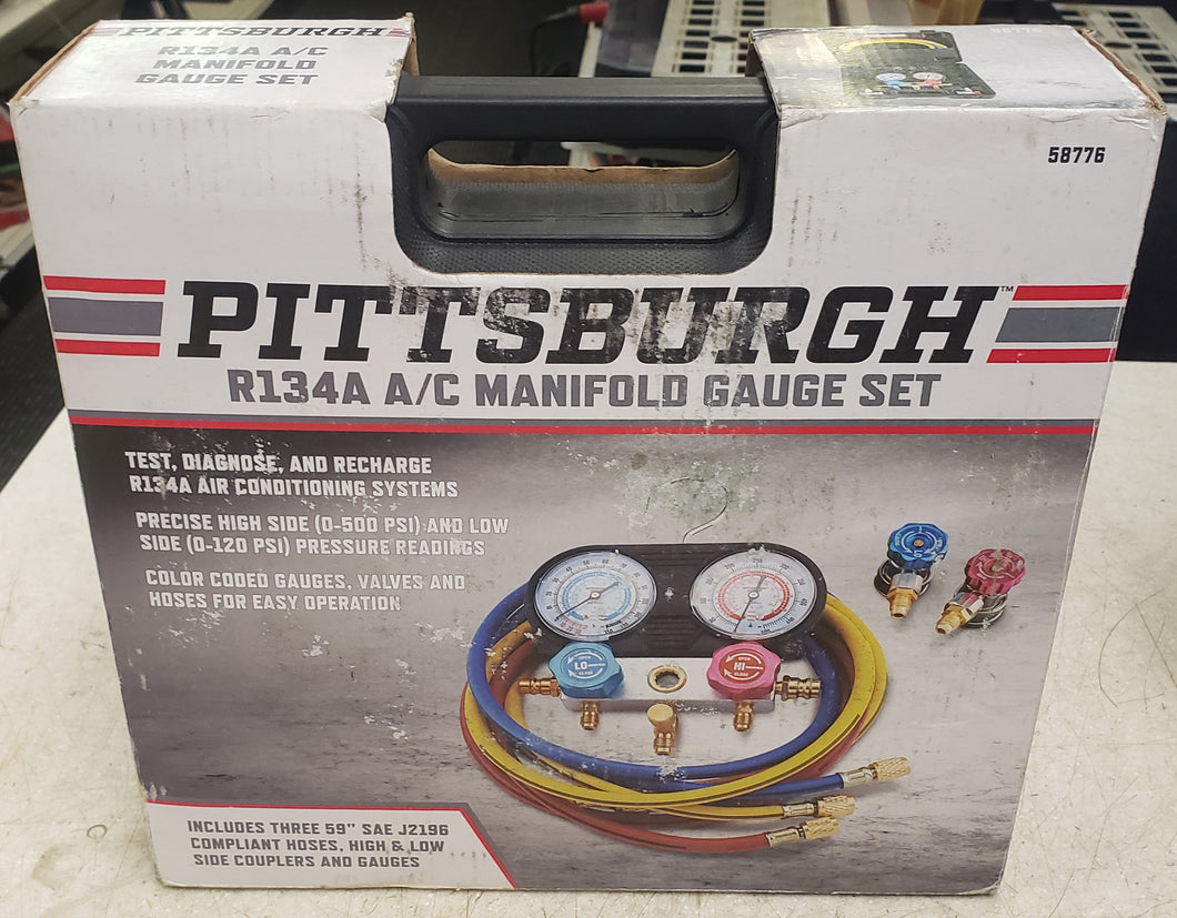 Pittsburgh 58776 R134A A/C Manifold Gauge Set