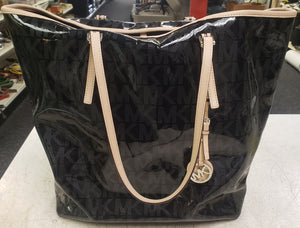 Michael Kors Purse - Black Metallic/Tan