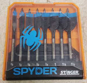 Spyder 11026 Stinger 8-Piece x 6" Woodboring Spade Drill Bit Set