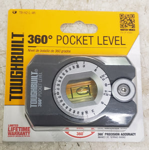 TOUGHBUILT TB-H2-L-4R Aluminum 3.27" 1-Vial Magnetic Pocket Level