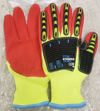 Cordova 7738XXL OGRE-Cr+ Ice 13-Gauge, Hi-Vis Yellow Two-Ply Thermal Shell Cut Level A5 Gloves - XXL