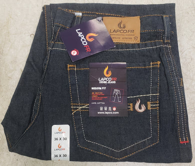 LAPCO P-INDM10 Flame-Resistant FR Modern Fit Dirty Wash 10 oz 100% Cotton Denim Jeans 36X30