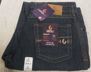 LAPCO P-INDM10 Flame-Resistant FR Modern Fit Dirty Wash 10 oz 100% Cotton Denim Jeans 36X32