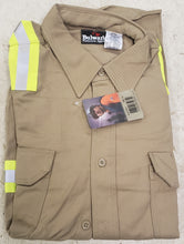 Load image into Gallery viewer, Bulwark FR Men&#39;s Midweight Fire Resistant Enhanced Visibility Uniform Shirt - Khaki XL