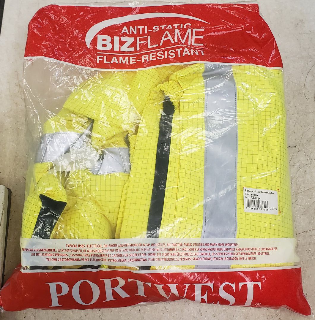 Portwest US773 Anti-Static Hi-Viz Reflective FR Bomber Jacket - XL