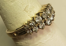 Load image into Gallery viewer, 1.73 dwt 14K gold ring with 14 round diamonds - size 6