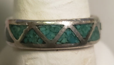4.24 dwt .925 sterling silver ring with turquoise - size 10.5