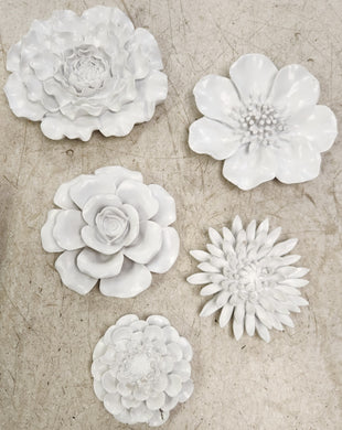 5-Piece White Floral Wall Decoration Set