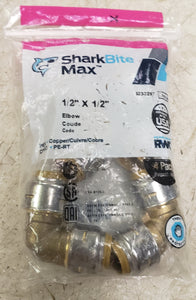 SharkBite UR248Z4 Max 1/2" Push-to-Connect 90-Degree Elbow (4-Pack)