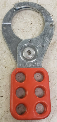 Master Lock 421 Lockout Tagout Hasp with Vinyl-Coated Handle and Extended Jaw - Red