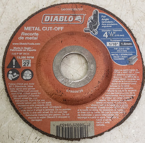 Diablo DBD045250701F 4-1/2" x 1/4" x 7/8" Masonry Grinding Disc with Type 27 Depressed Center