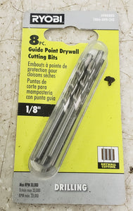 Ryobi A90DR03 Rotary Tool 8-Piece Guide Point Drywall Cutting Bits