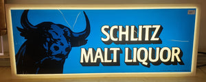 Vintage 1977 Schlitz Malt Liquor Beer Lighted Bar Wall Sign