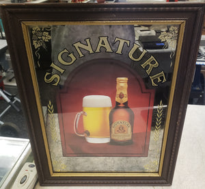 Vintage Stroh Signature Beer Mirror Sign 21" x 16"