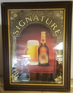 Vintage Stroh Signature Beer Mirror Sign 21" x 16"