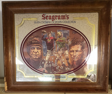 Vintage Seagrams Seven Crowns of Sports Collection Baugh and Hutson Mirror Sign (20.5