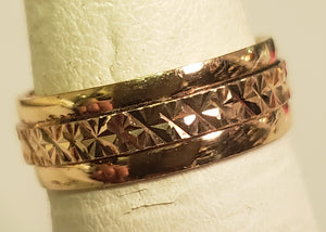 .925 sterling silver gold plated ornate band - size 5