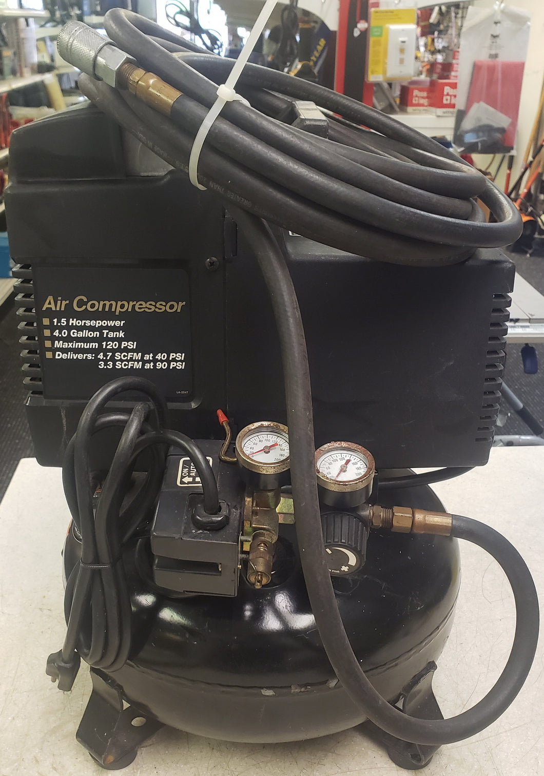 Craftsman 15345 4 Gallon 1.5HP Pancacke Air Compressor with Air Hose