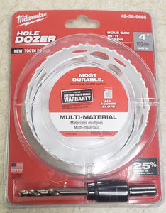 Milwaukee 49-56-9685 4" HOLE DOZER Bi-Metal Hole Saw with 3/8 in. Arbor and Pilot Bit