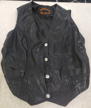 Load image into Gallery viewer, Midtown Cycles New York City Womens Leather Vest - Black - size 11