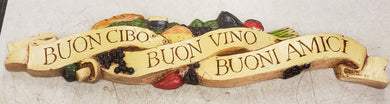 Buon Cibo Italian Al Pisano Tuscan Accent Wall Decor Plaque and Door Topper (596A)