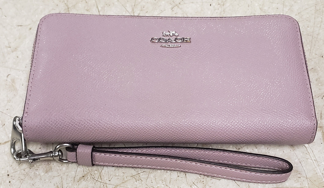 Coach Leather Accordion Zip Wallet - Pink