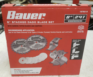 Bauer 1976A-B 8" 24T Dado Circular Saw Blade Set