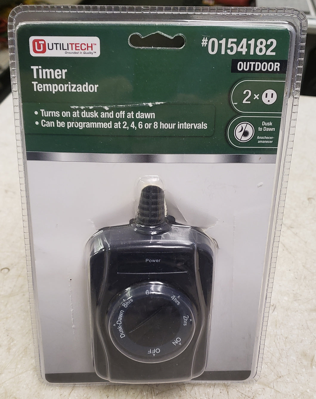 Utilitech 0154182 15-Amp 125-volt 2-Outlet Plug-in Countdown Lighting Timer